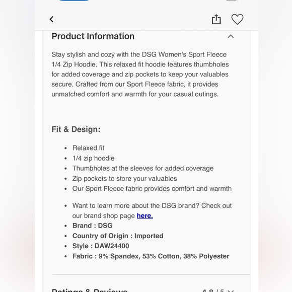 NWT DSG women’s sports fleece 1/4 Zip  hoodie Sz XL Pink Crush - Picture 7 of 8